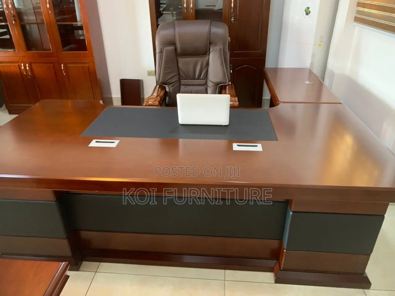 Office Desk; Reewak 1.4 Meters Mahogany Executive Desk