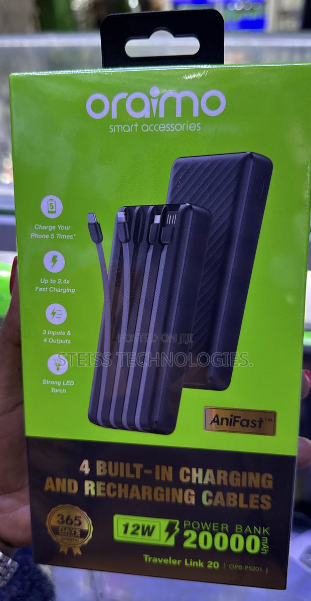 Oraimo 20000mah Powerbank With Cables - thumbnail 2