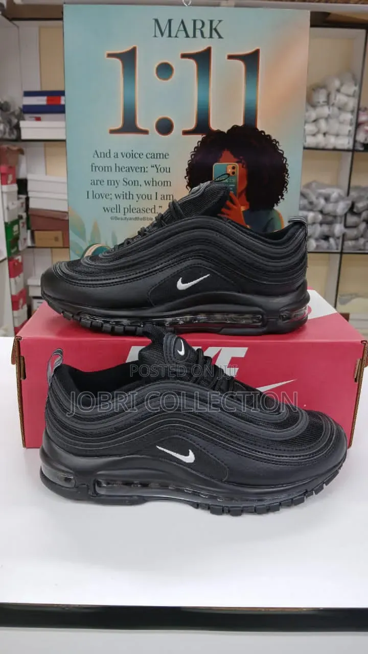 Designer Airmax 97 Black on Black Sneakers