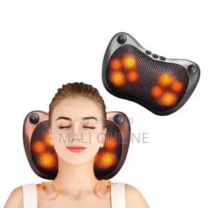 Portable Massage Pillow Heat Deep Kneading Neck Back Lumbar Cushion