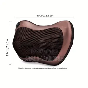 Portable Massage Pillow Heat Deep Kneading Neck Back Lumbar Cushion