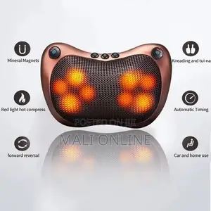 Portable Massage Pillow Heat Deep Kneading Neck Back Lumbar Cushion