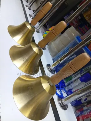 Large Size 16.5cm School Bell Brass With Wooden Handle