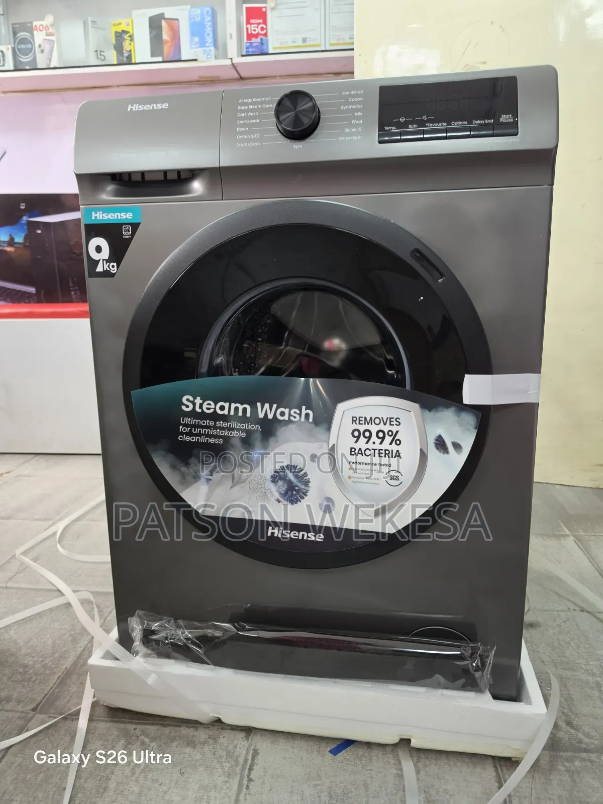 Hisense Front Load Washing Machine 9kg Grey (Wfqp9014evmt)