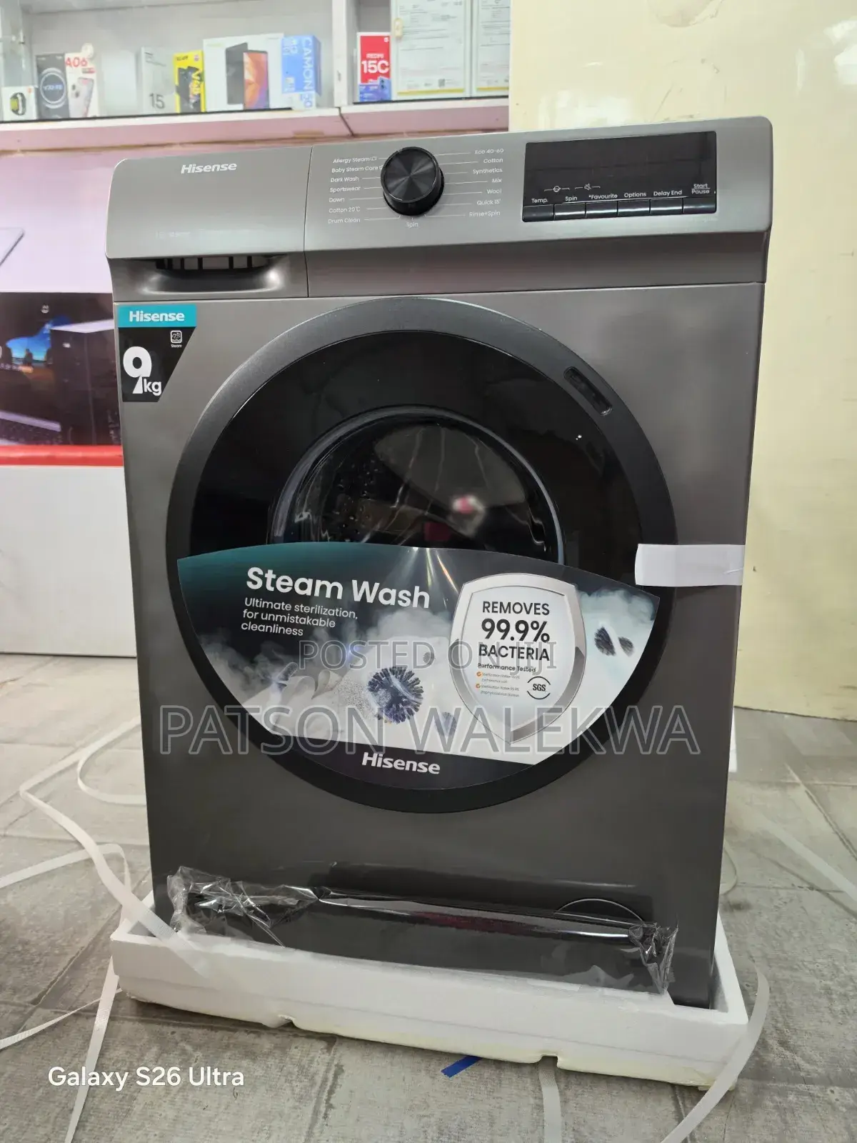 Hisense Front Load Washing Machine 9kg Grey (Wfqp9014evmt)