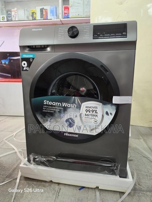 Hisense Front Load Washing Machine 9kg Grey (Wfqp9014evmt)