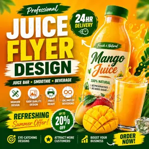 I Will Design Modern Juice and Smoothie Promotional Flyers