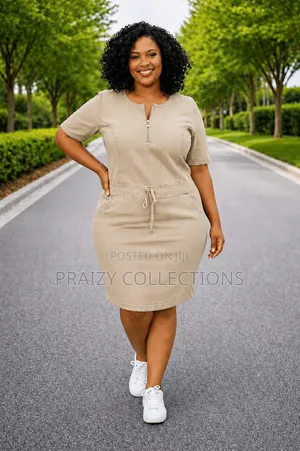 Khaki Dress With Drawstrings