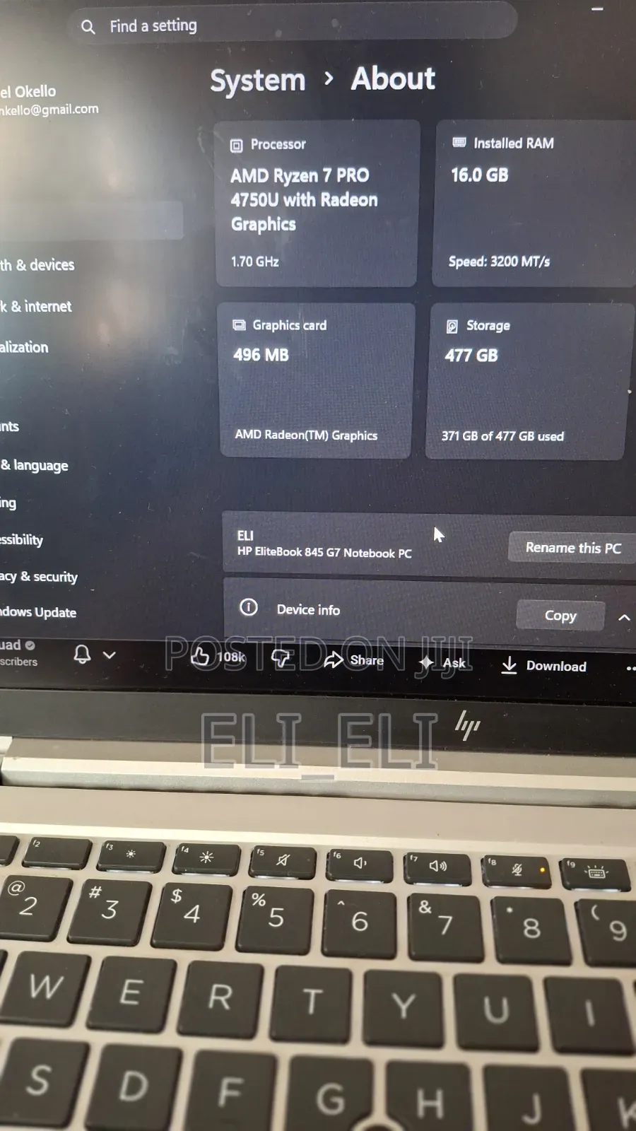 Laptop HP EliteBook 840 G7 16GB AMD SSD 512GB