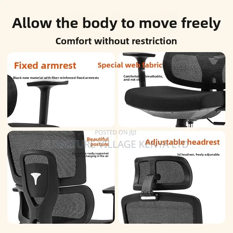 Mesh Staff Lumbar Support Ergonomic Chair
