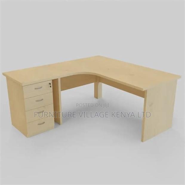 1400mm Customized Brown Curved Computer Desk - thumbnail 3