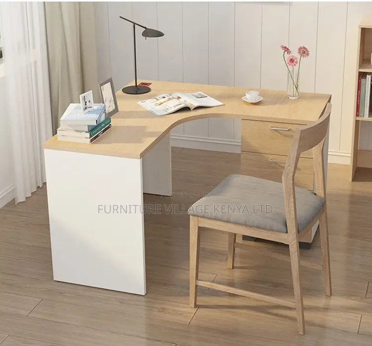 1400mm Customized Brown Curved Computer Desk