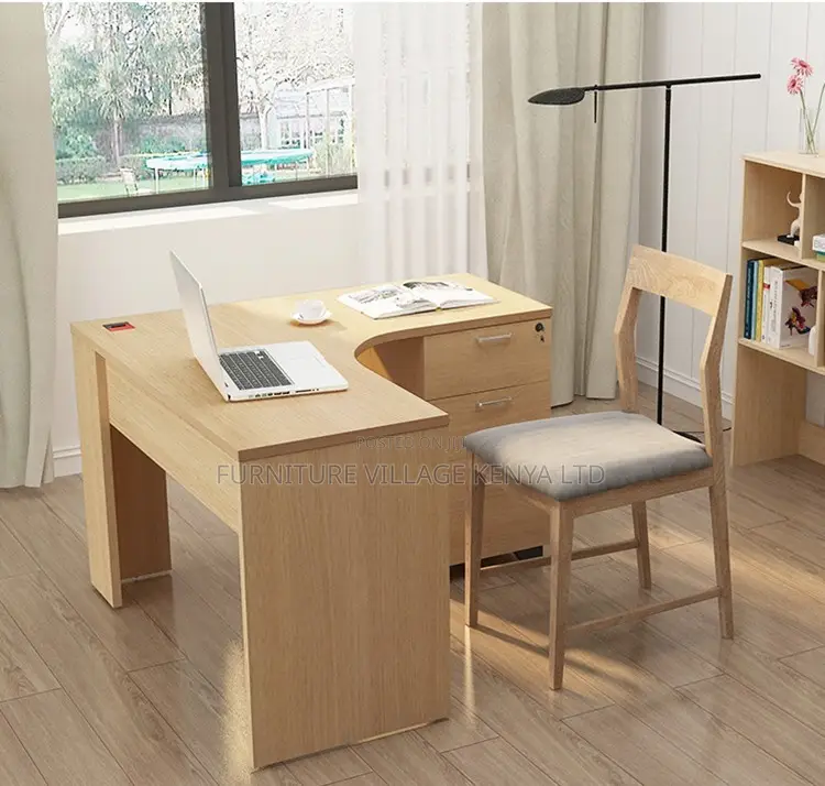 1400mm Customized Brown Curved Computer Desk