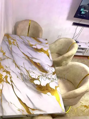 Modern Marble Gold 4-Seater Dining Set