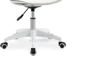 Dining Chairs; Eallard Study Dining Swivel Chair (Clear/White)