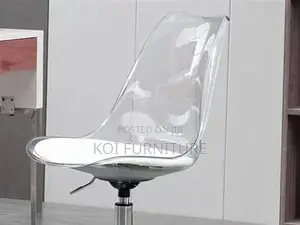 Dining Chairs; Eallard Study Dining Swivel Chair (Clear/White)