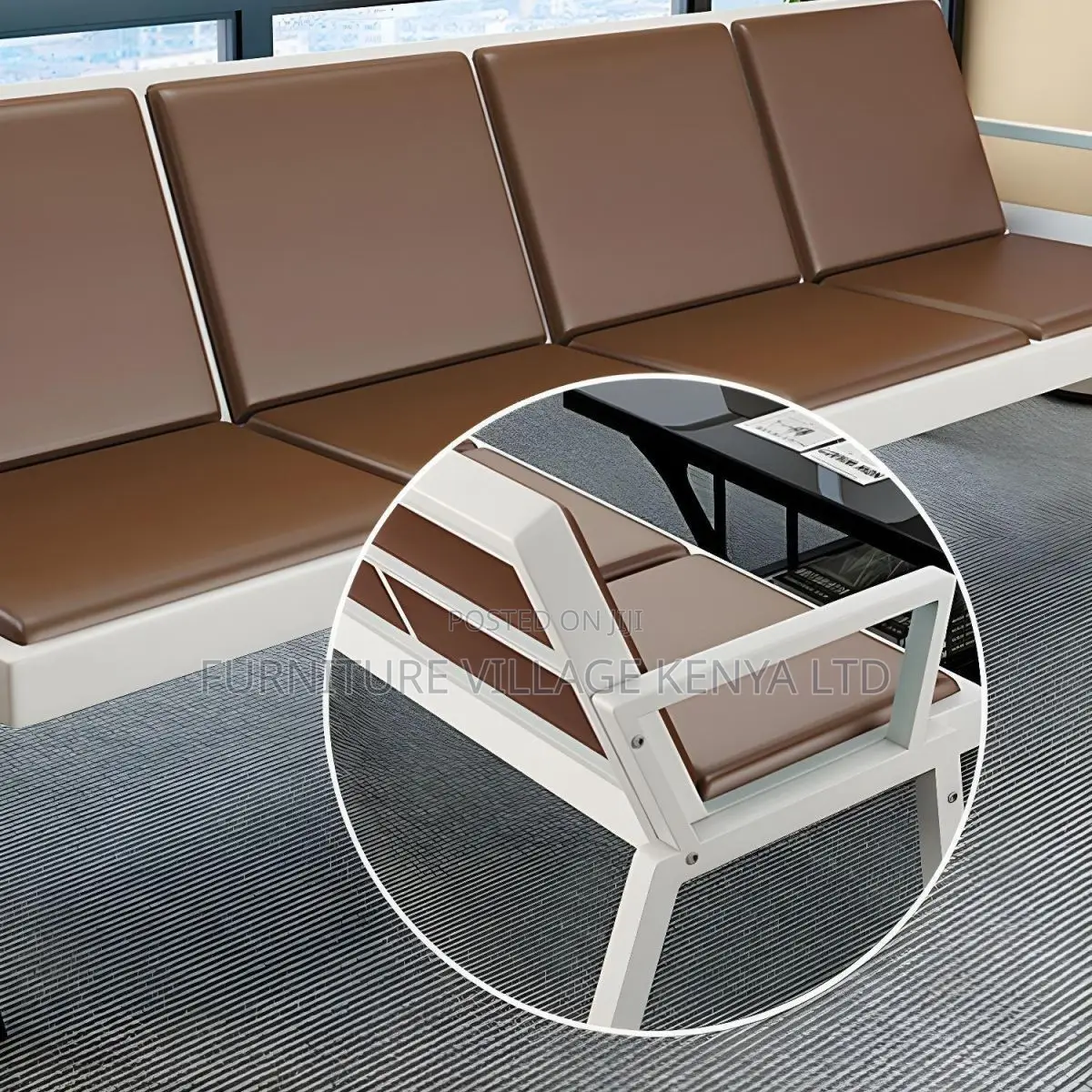 Imported 3-Seater Padded Reception Visitor's Bench