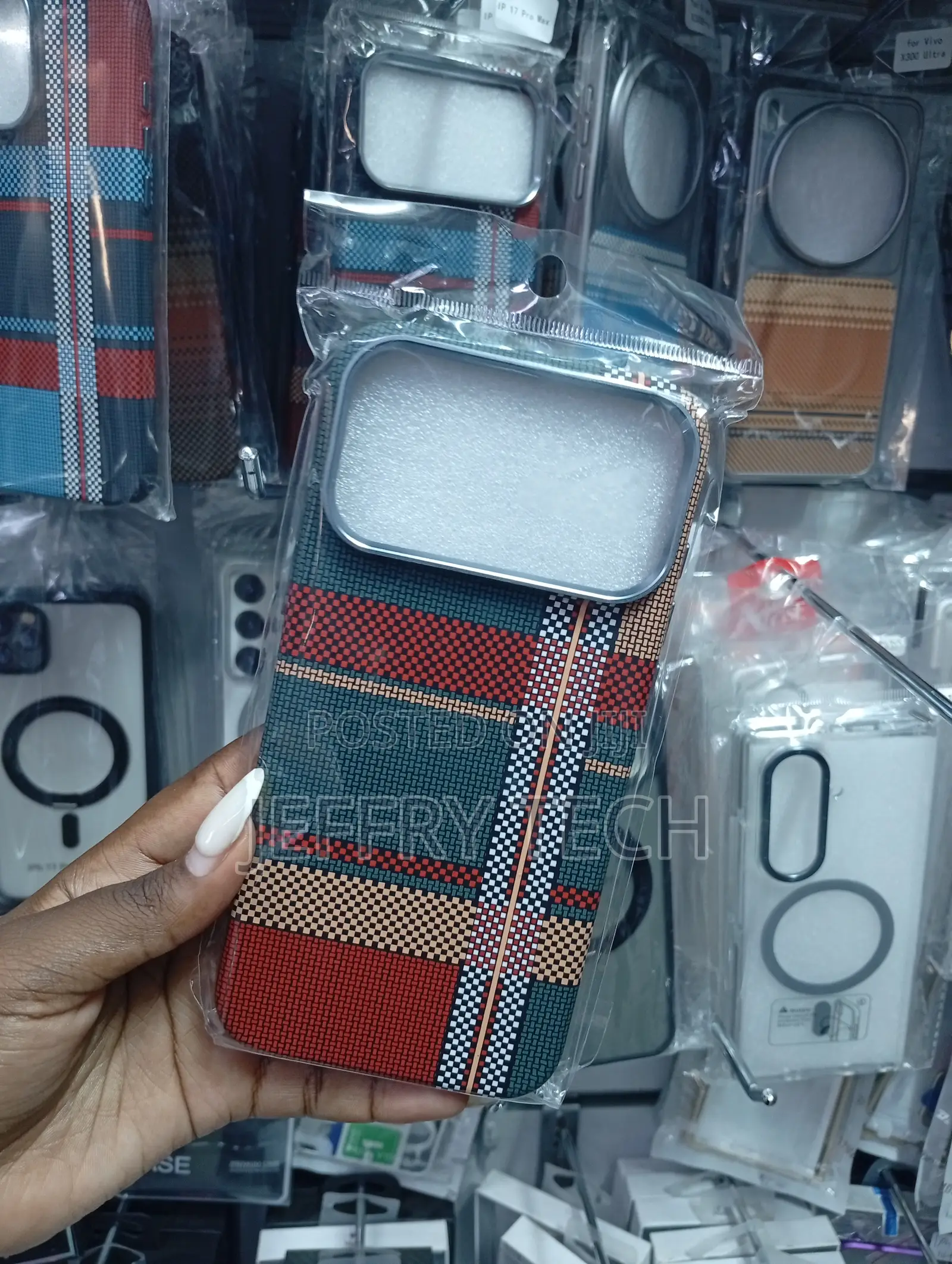 Tribal-Inspired Phone Case Featuring a Tri-Color