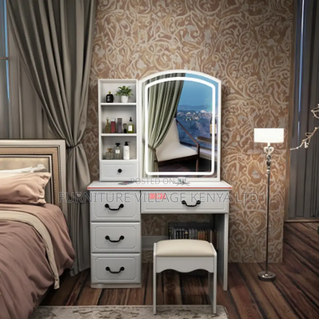 Modern White Bedroom Vanity Make Up Desk