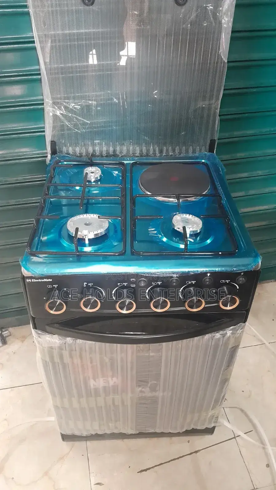 Electromate 50*55 Stand Gas Cooker - 3g, 1e (Rapid) + Rotisserie