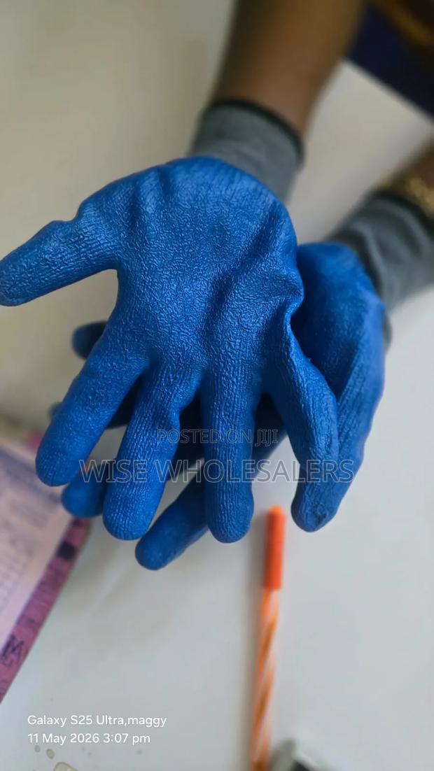 Blue Safety Grip Gloves