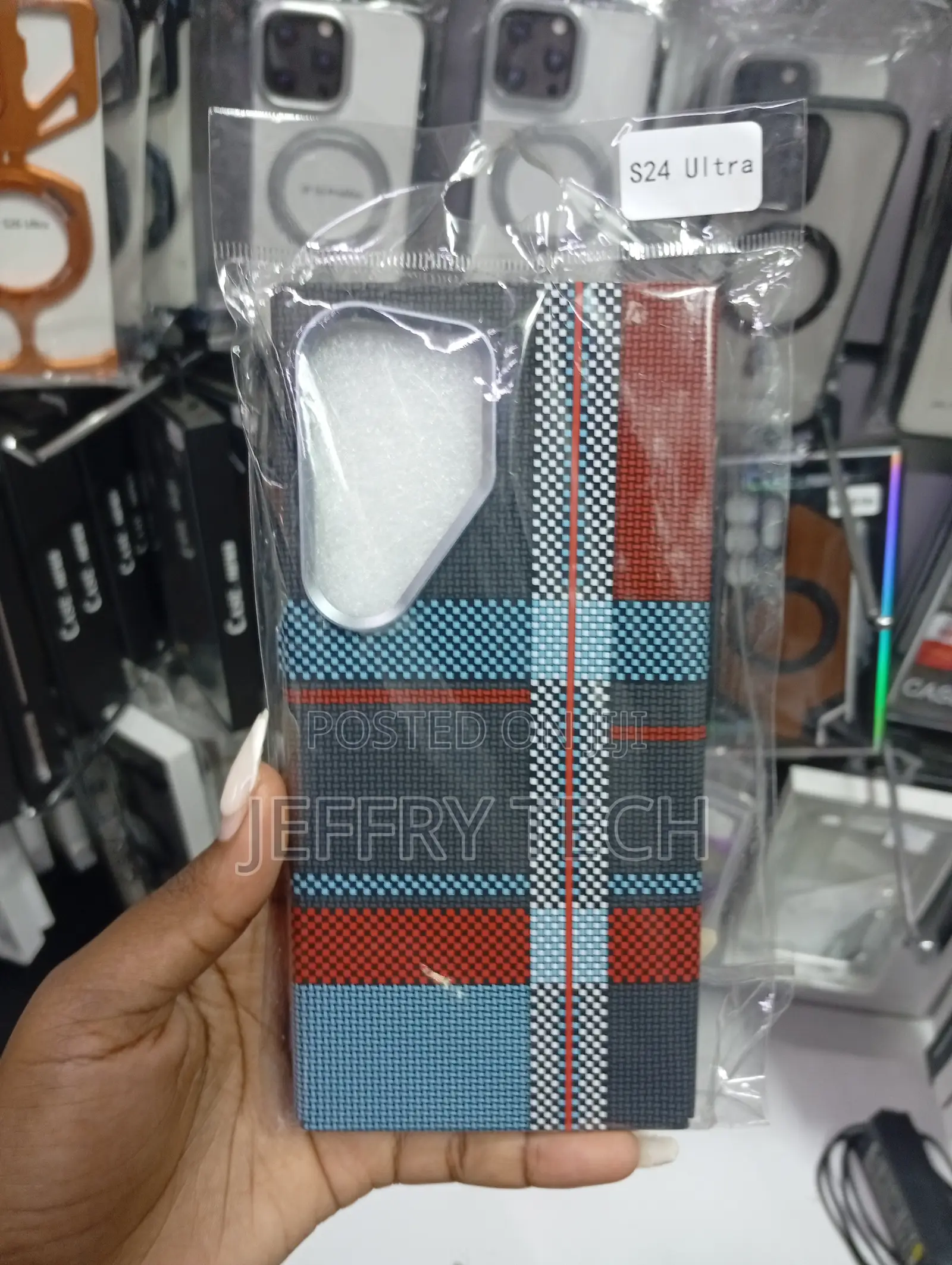 Samsung Galaxy S24 Ultra Phone Case With a Carbon Fiber Texture Cover