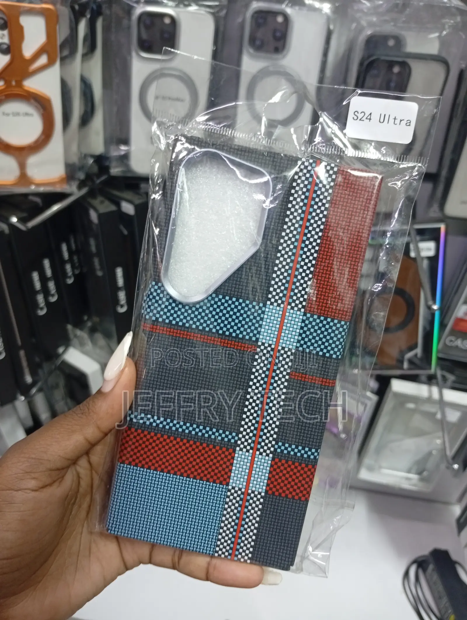 Samsung Galaxy S24 Ultra Phone Case With a Carbon Fiber Texture Cover