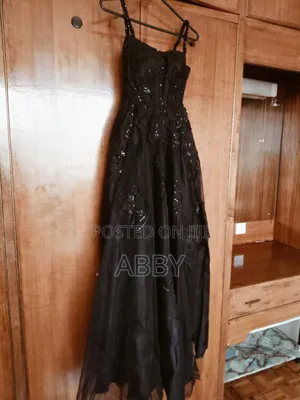 Black Beaded Evening Dress
