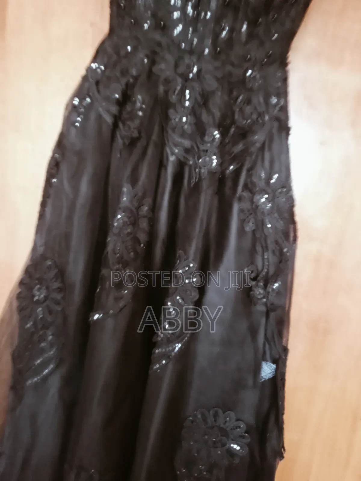Black Beaded Evening Dress