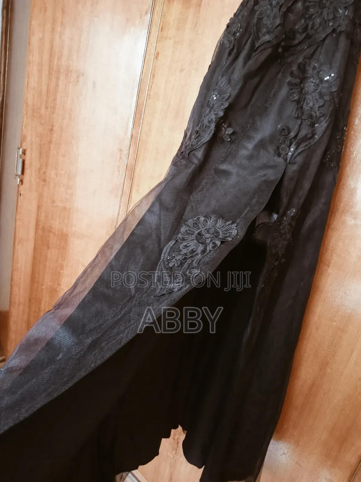 Black Beaded Evening Dress