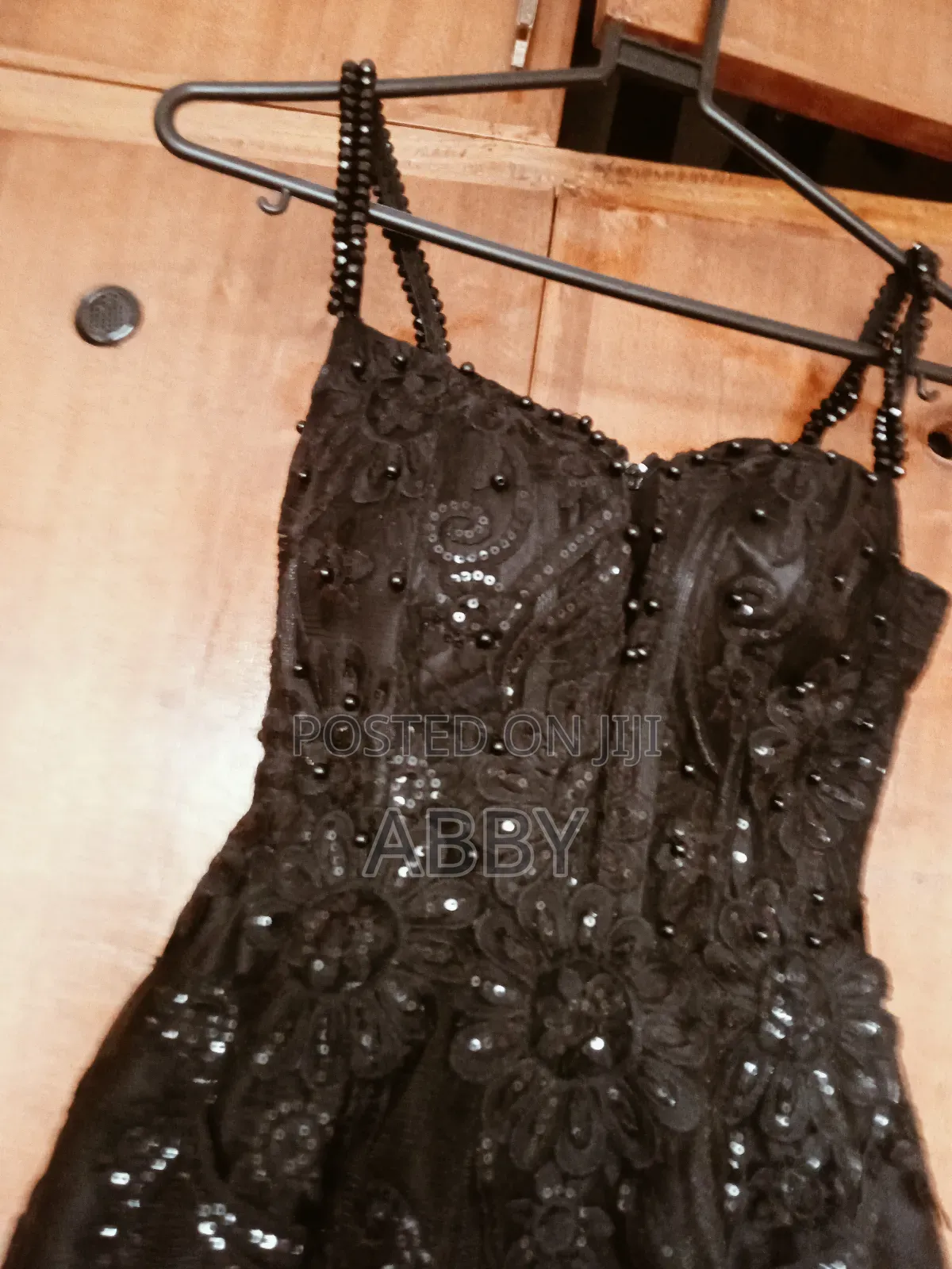 Black Beaded Evening Dress