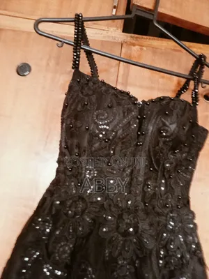 Black Beaded Evening Dress