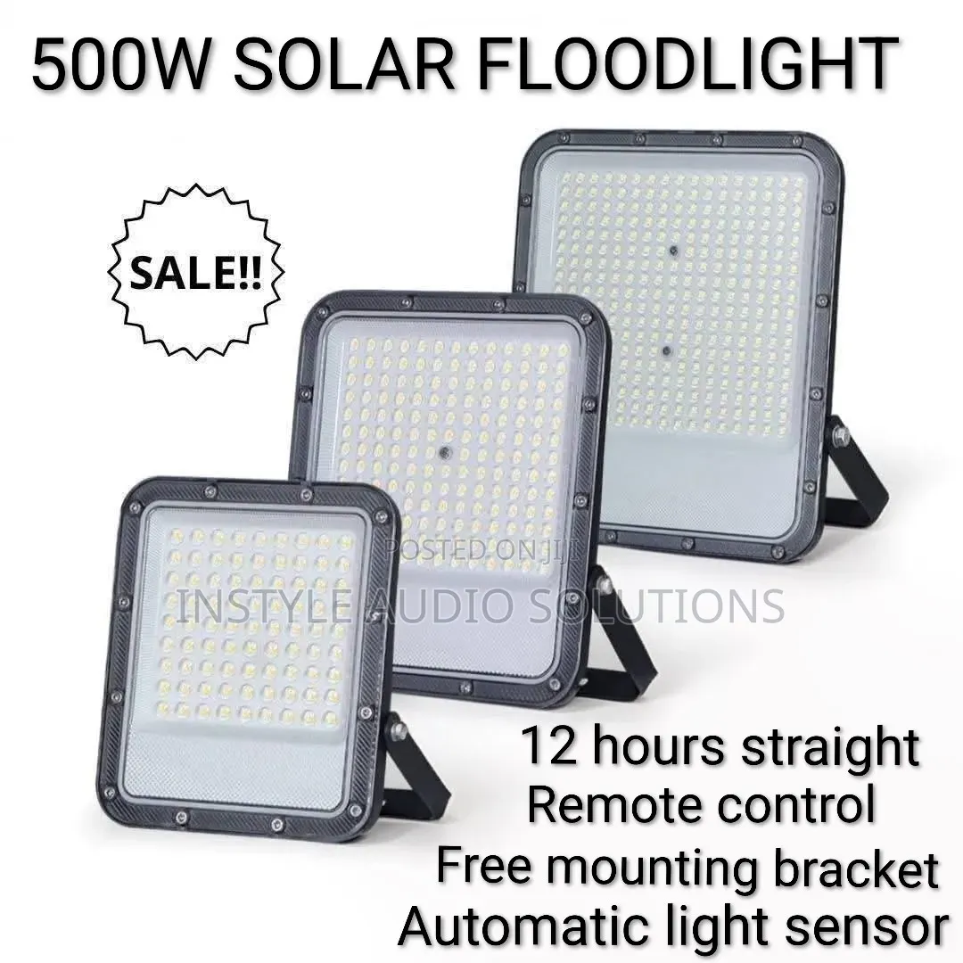 500w Powerful Solar Floodlight Ip Auto Sensor Remote Controlled