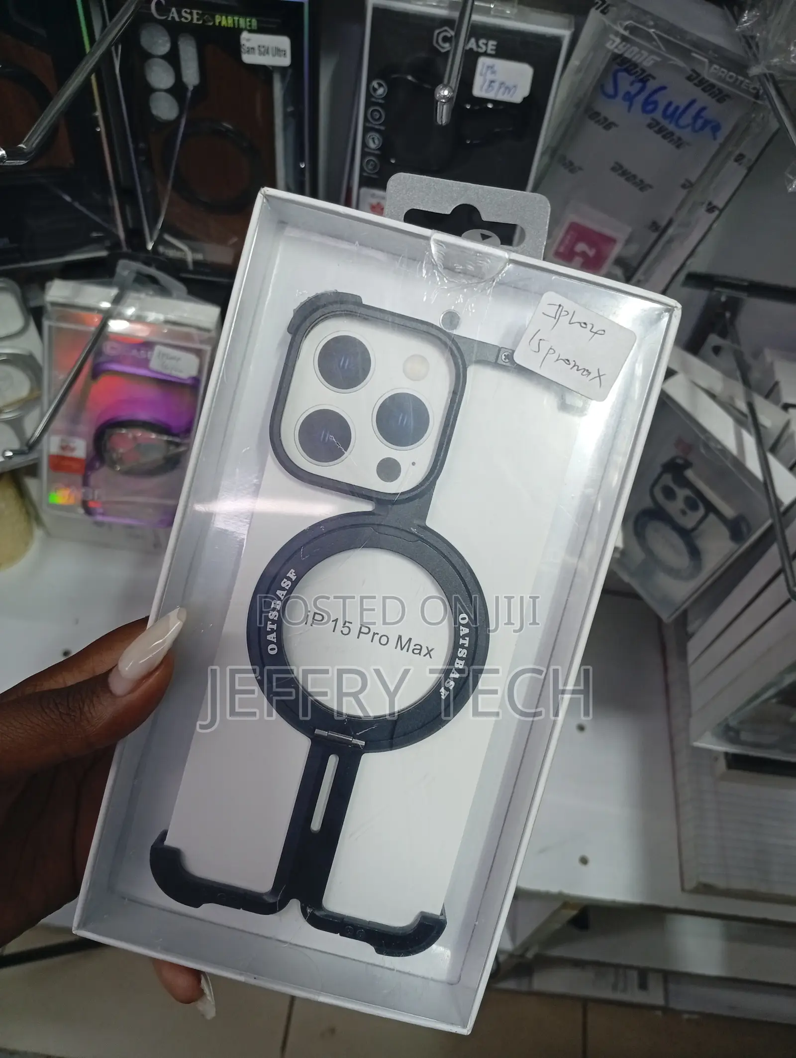 iPhone 15 Pro Max Black Aluminum Metal Frameless Bumper Case