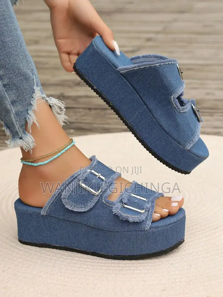 Denim Platform Sandals