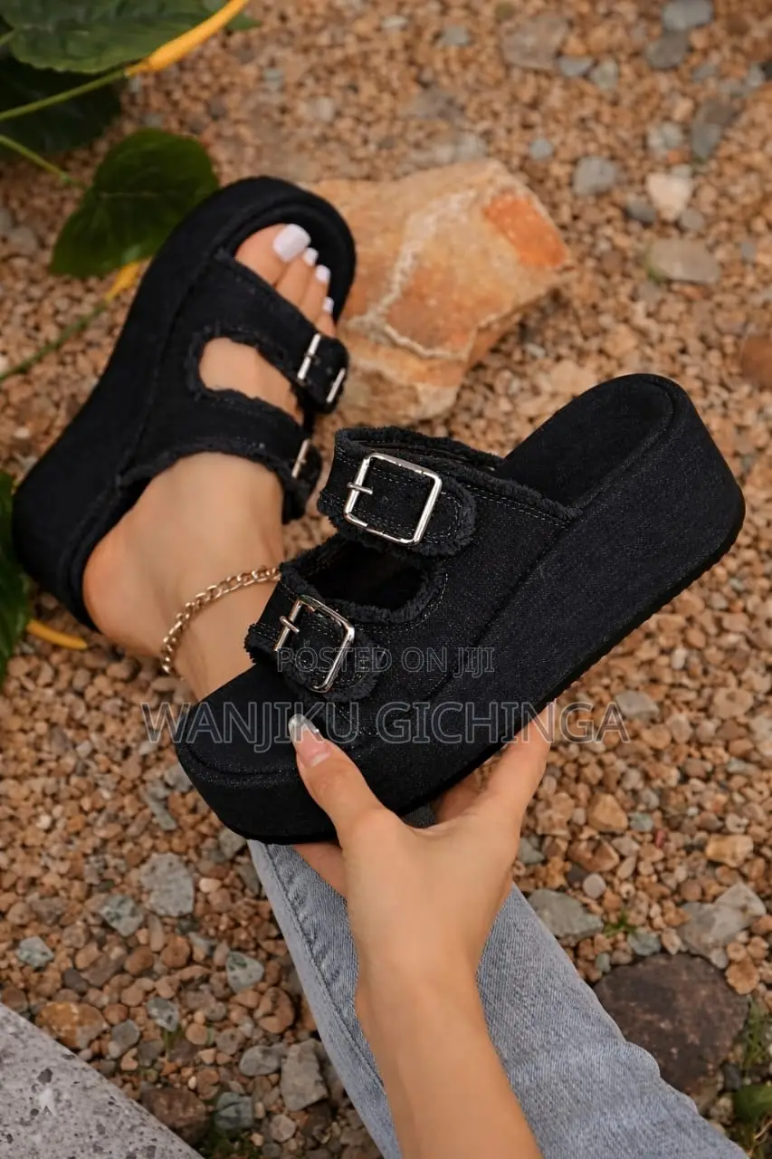 Denim Platform Sandals