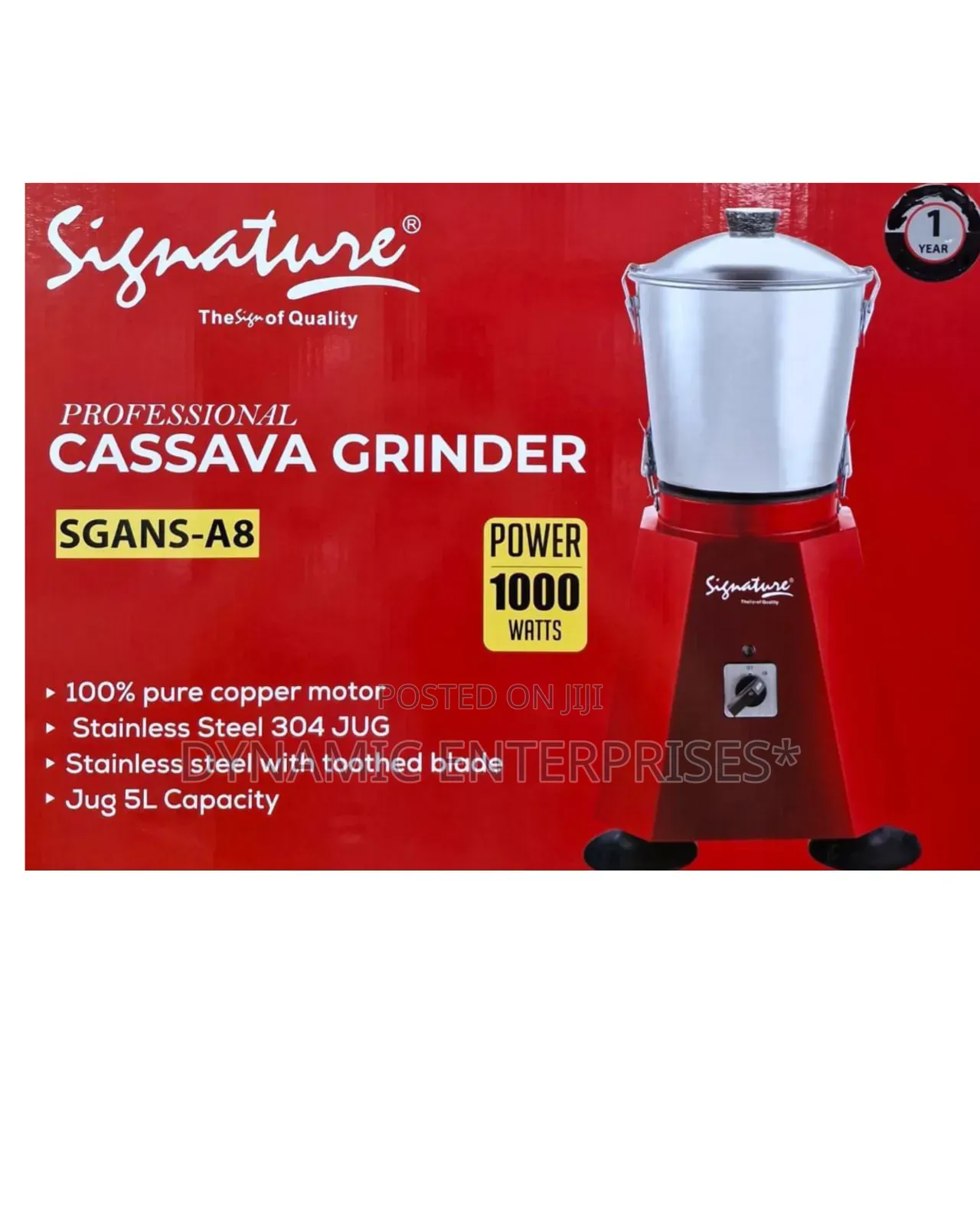 Cassava Professional Grinder (1000w) Sgans-A8