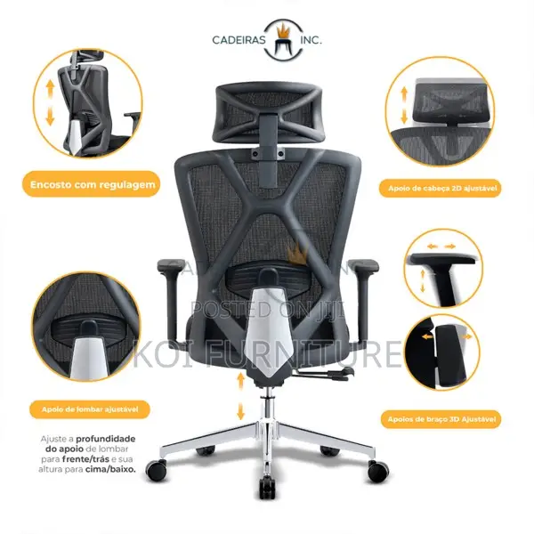 Office Chairs; Ergo Terk Ergonomic Swivel Office Fabric Chairs
