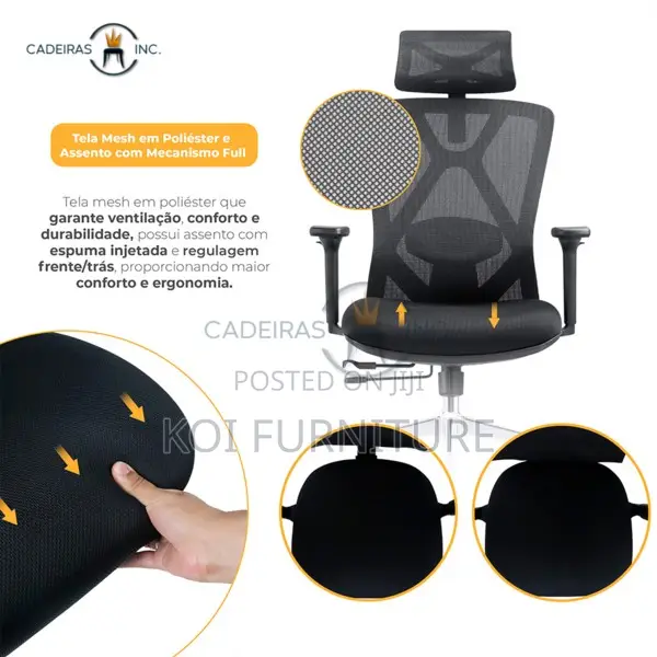 Office Chairs; Ergo Terk Ergonomic Swivel Office Fabric Chairs