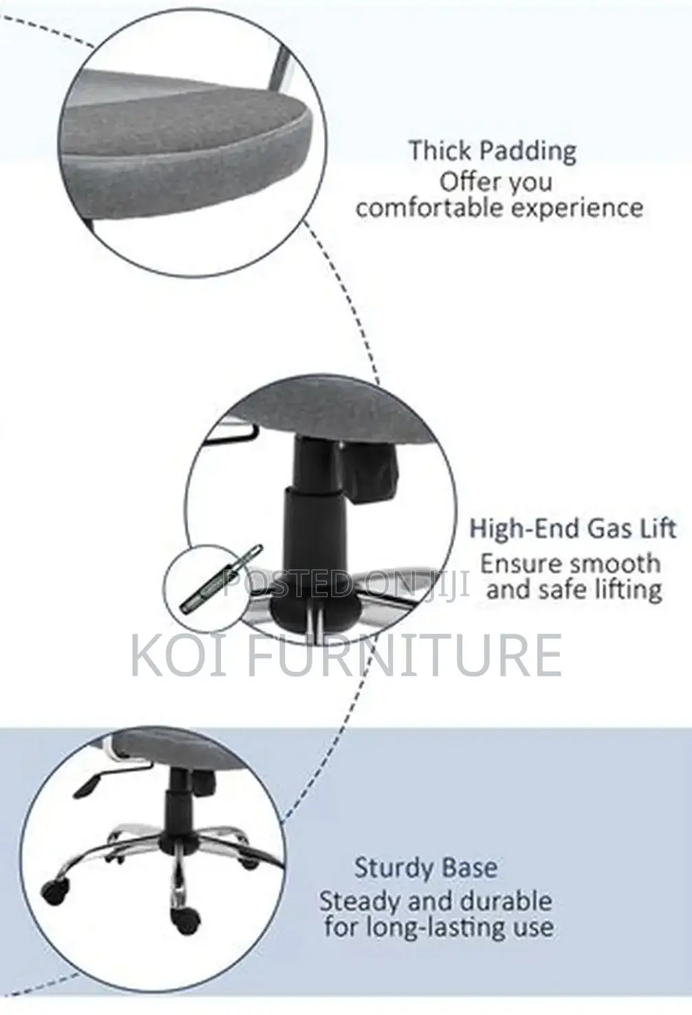 Office Chairs; Ergo Terk Ergonomic Swivel Office Fabric Chairs