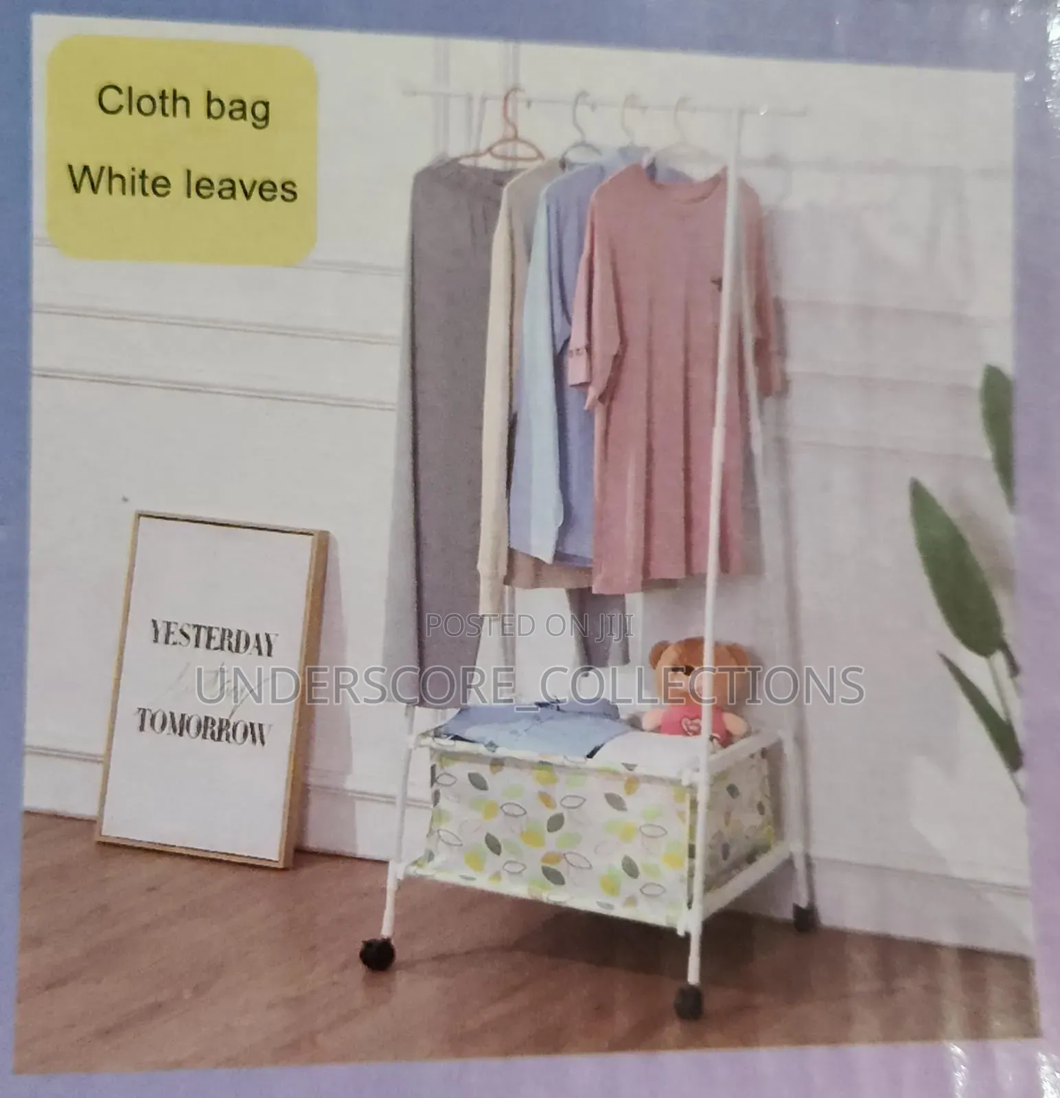 Indoor Triangular Coat Rack With Wheel Mobile Multi-Layer Rack Hanging