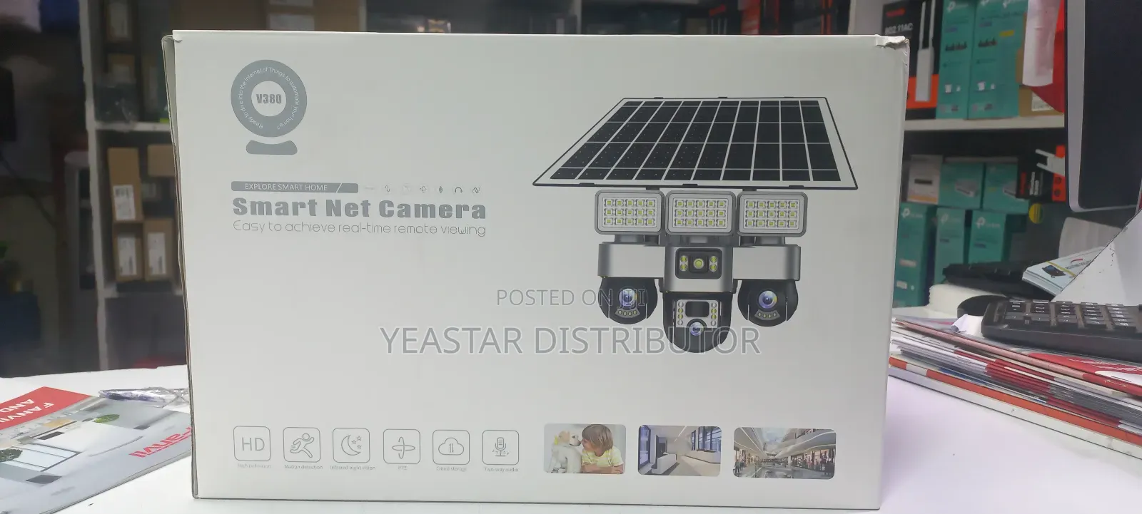 V380 Explore Smart Home Solar-Powered Triple-Lens Camera (Wifi)