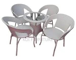 Dining Set; Wikker White 2 Seater Rattan Outdoor Garden Set