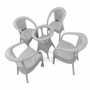 Dining Set; Wikker White 2 Seater Rattan Outdoor Garden Set