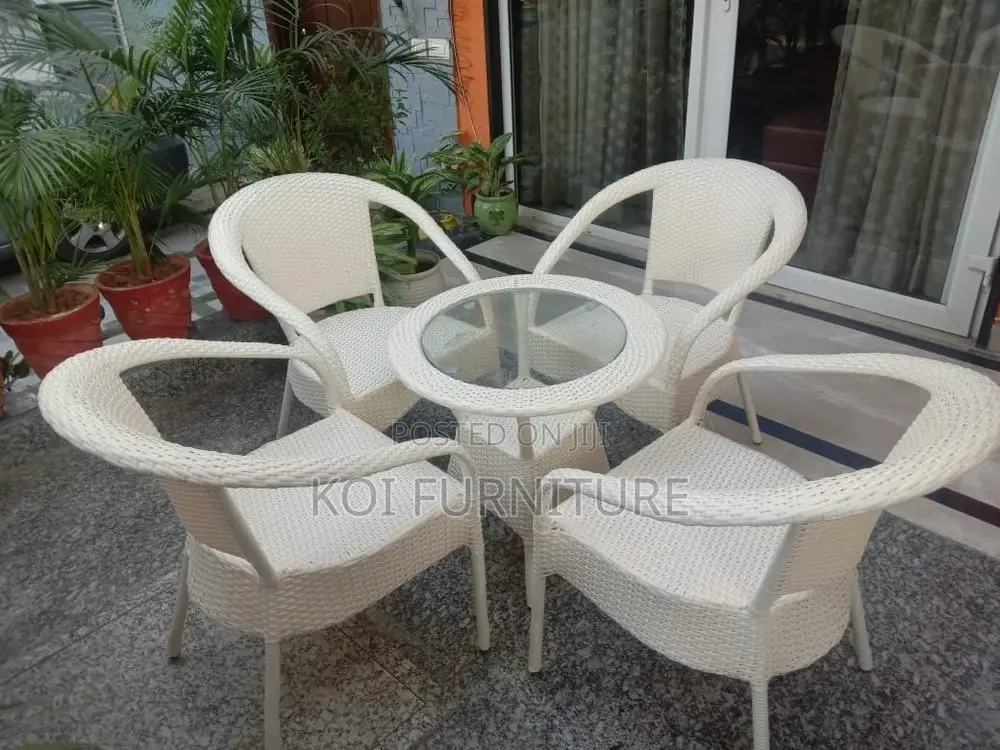 Dining Set; Wikker White 2 Seater Rattan Outdoor Garden Set