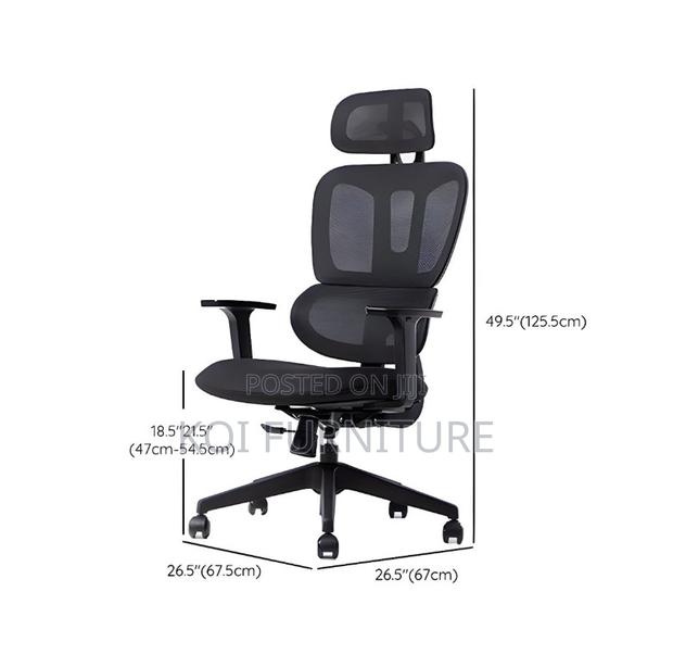 Office Chairs; Leisuremod Black Executive Office Orthopedic Chairs - thumbnail 3