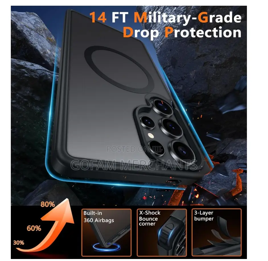 Samsung Galaxy S25 Ultra Magnetic Case - Black, Shockproof