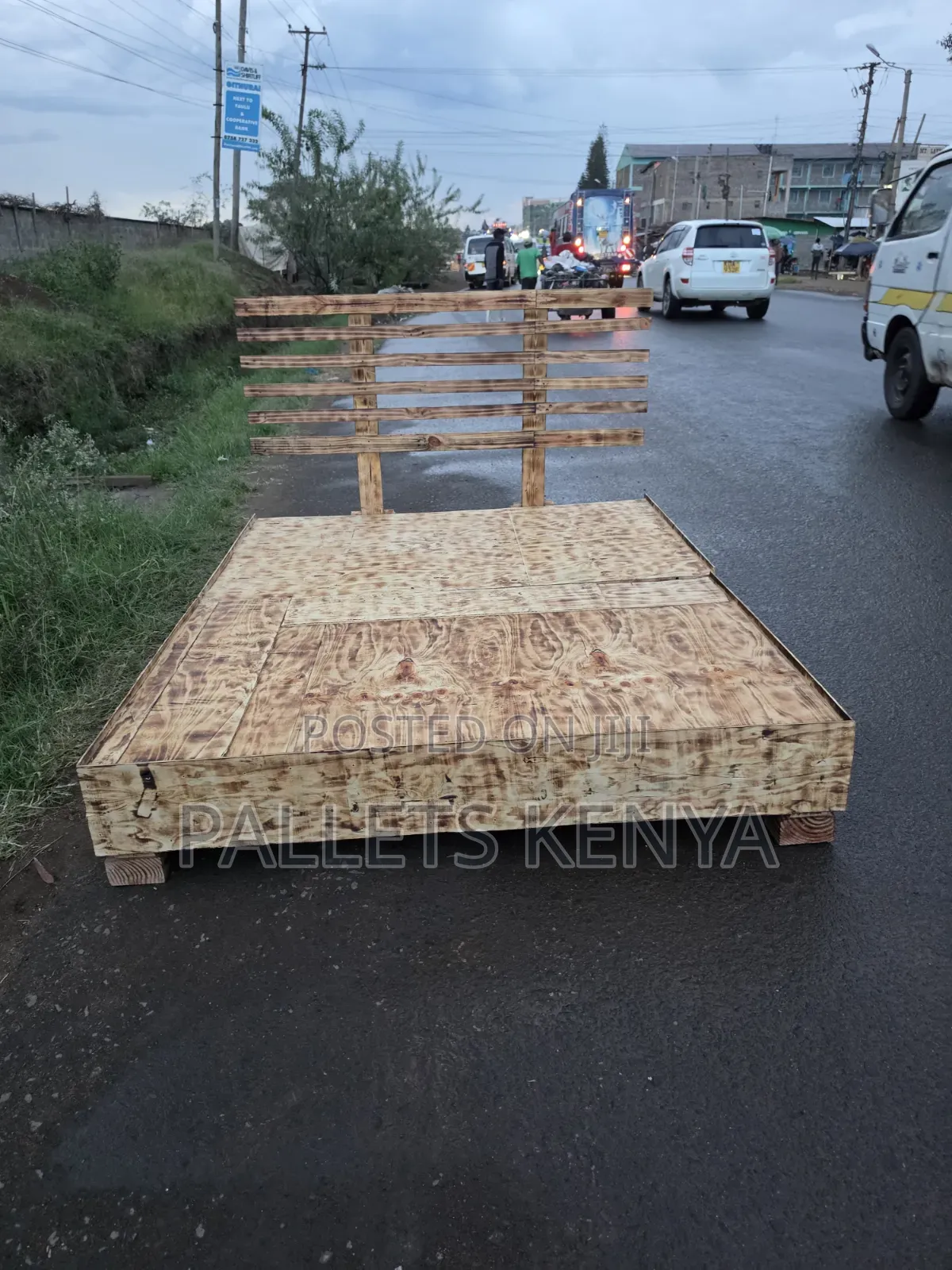 5x6 Pallet Bed Frame - Strong Wooden Design Comfortable on Back.