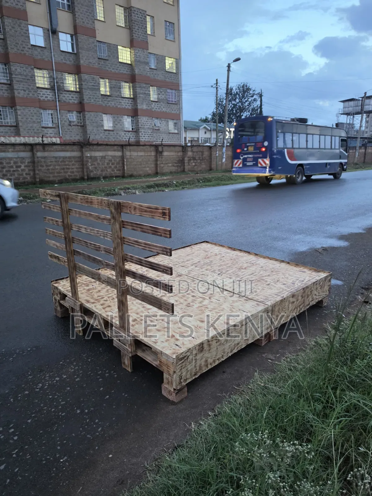 5x6 Pallet Bed Frame - Strong Wooden Design Comfortable on Back.