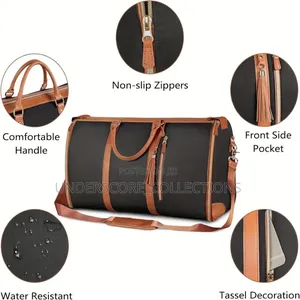 Convertible Duffle Bags for 2 in 1 Foldable Pu Leather Garment Bag